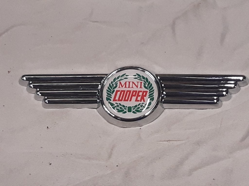 Logo "Mini Cooper" embleem , motorkap Klassieke Mini Cooper, Auto-onderdelen, Ophalen, Mini, Voor, Nieuw