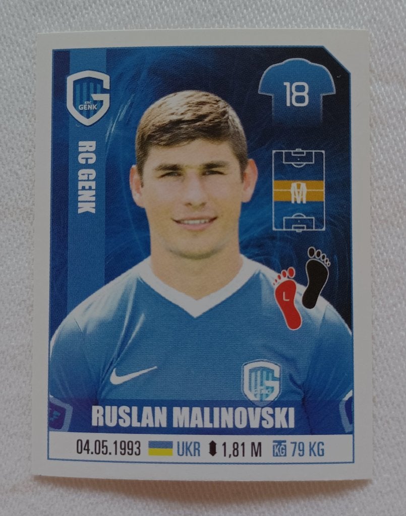 Sticker Ruslan Malinovskyi (rookie) - Pro League 2018, Ophalen of Verzenden, Zo goed als nieuw, Sticker