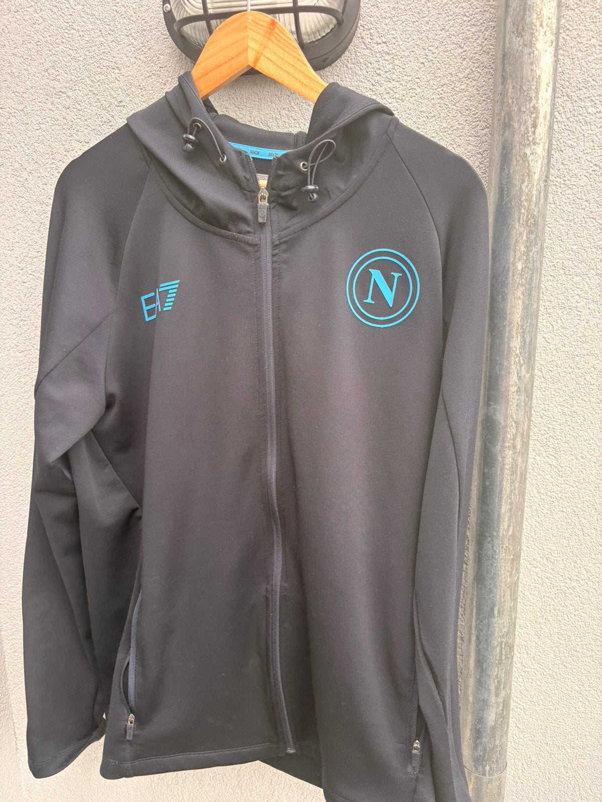 Veste SSC Napoli EA7 XL, Kleding | Heren, Sportkleding, Ophalen, Blauw, Maat 56/58 (XL), Zo goed als nieuw