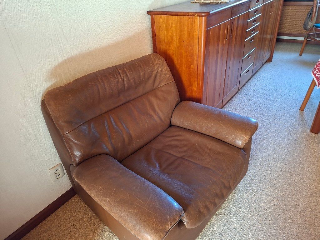 Lederen salon, Ophalen, Gebruikt, Leer, Moderne stijl