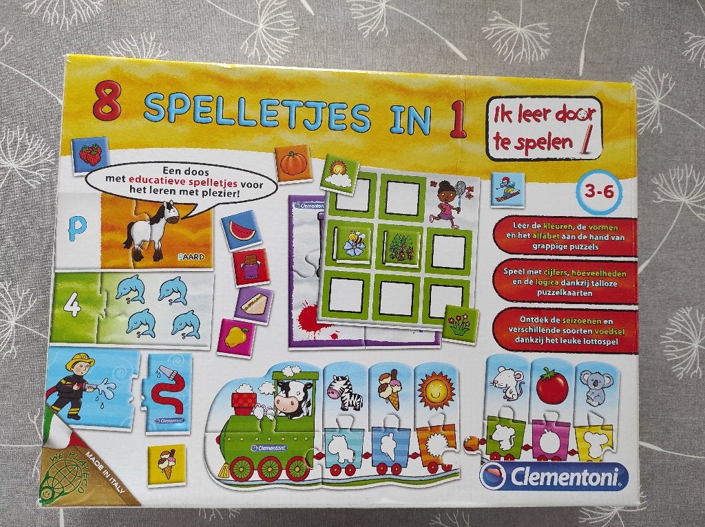 spellendoos 8 in 1, Hobby en Vrije tijd, Ophalen of Verzenden, Gebruikt, Clementoni