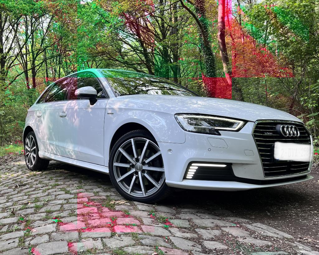 AUDI A3 e-tron Sportback S-line, Auto's, Zwart, 4 cilinders, Alcantara, Wit