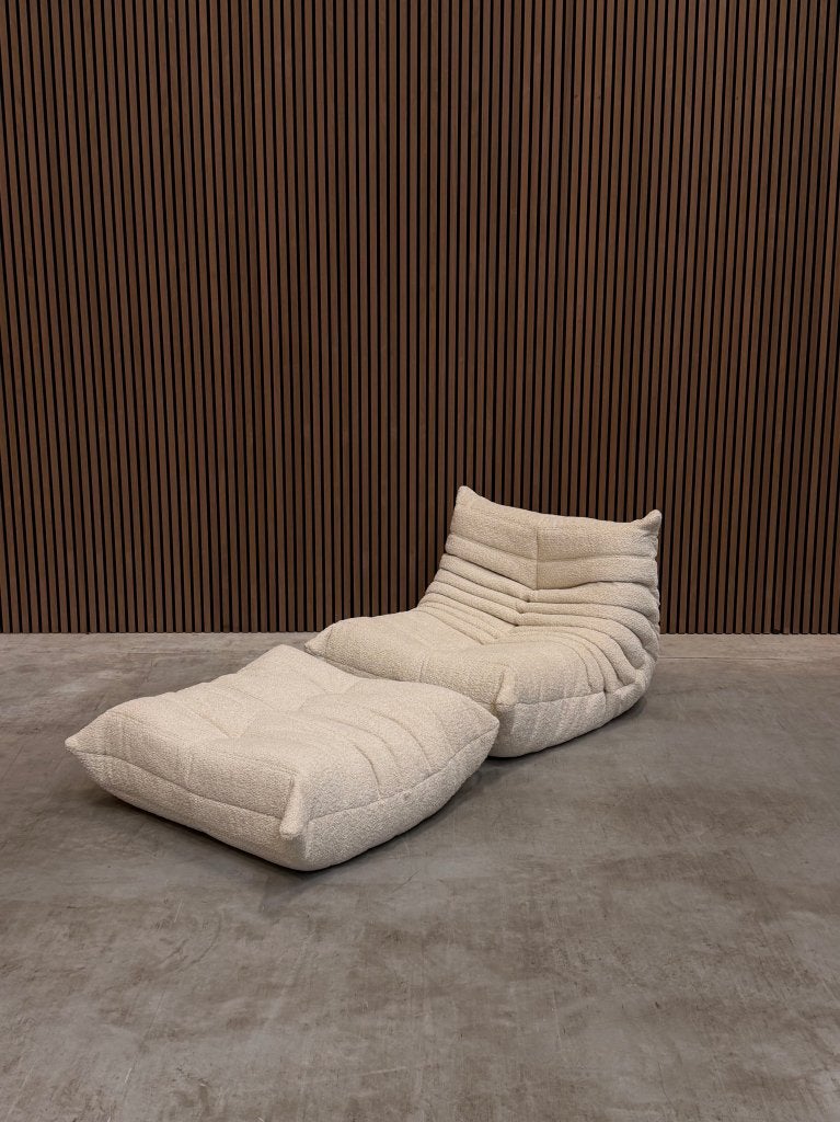 Ligne Roset Togo eenzits en ottoman | Beige Bouclé, Enlèvement ou Envoi