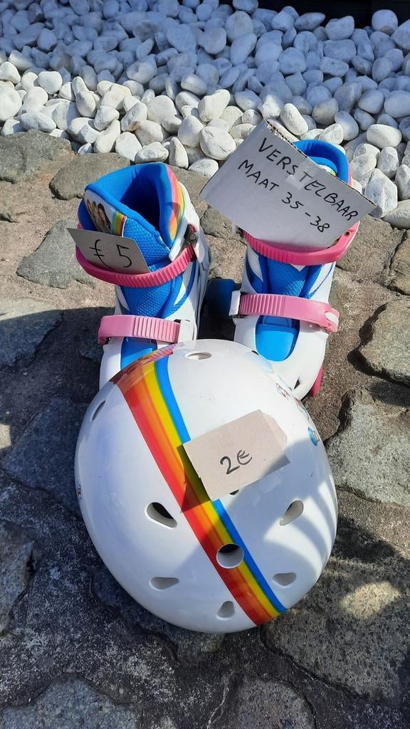 Rolschaatsen + helm K3, Ophalen, Verstelbaar