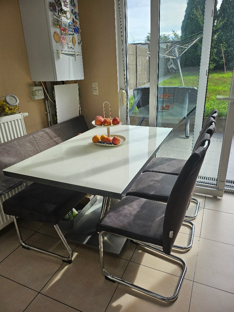 Table salle à manger, Maison & Meubles, 100 à 150 cm, Cinq personnes ou plus, Verre, Enlèvement