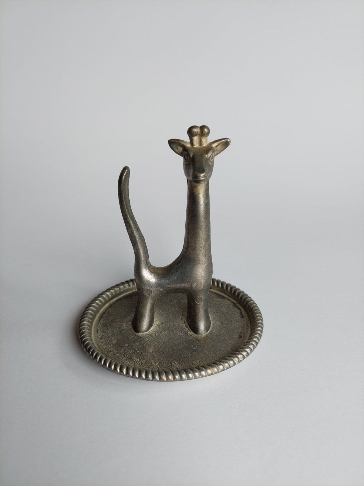 Vintage zilverkleurige ringhouder giraffe, Enlèvement