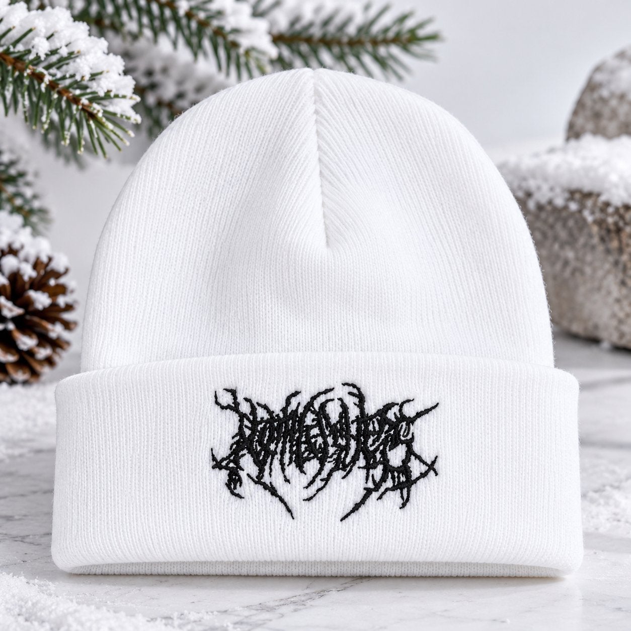 Bonnet Hiver Blanc Design, Vêtements | Hommes, Envoi, Comme neuf, Taille 48/50 (M), Bonnet