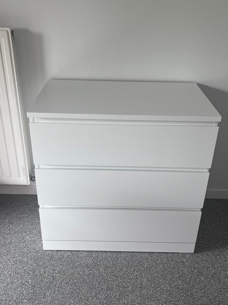 Ladekast 3 lades, wit, 80x78 cm, Ophalen, Zo goed als nieuw