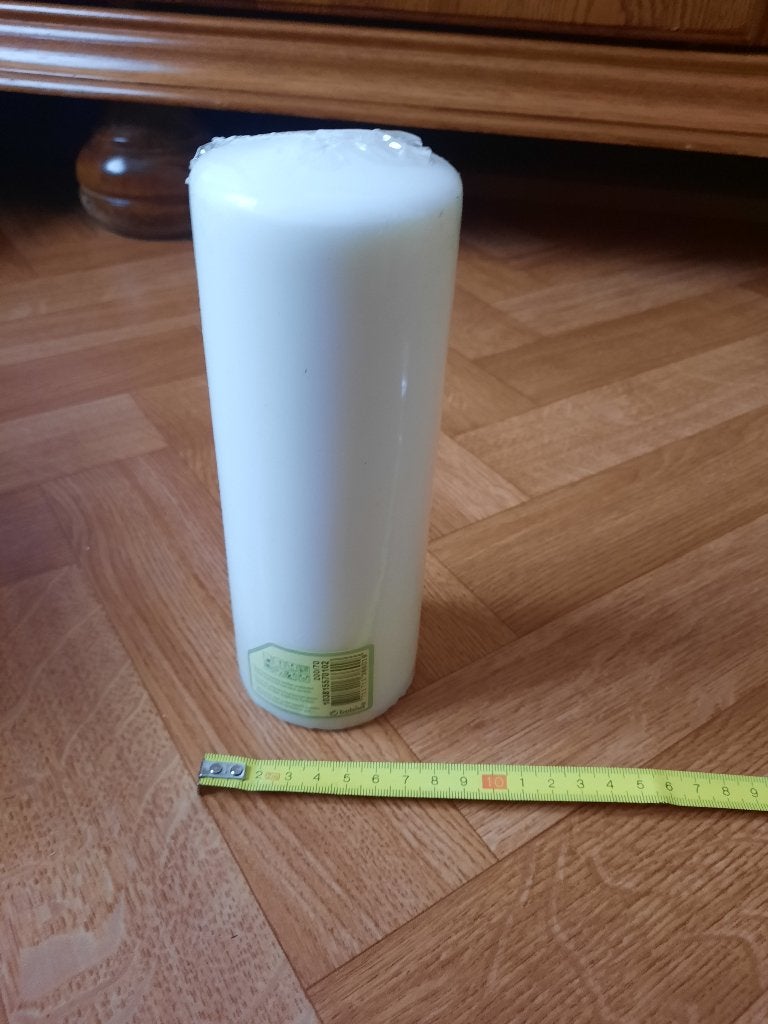 nieuwe witte cylinder kaars 20cm, Huis en Inrichting, Ophalen of Verzenden, Nieuw, Kaars