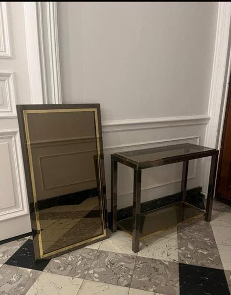 Vintage set Deknudt wandtafel met spiegel en salontafel, Ophalen of Verzenden