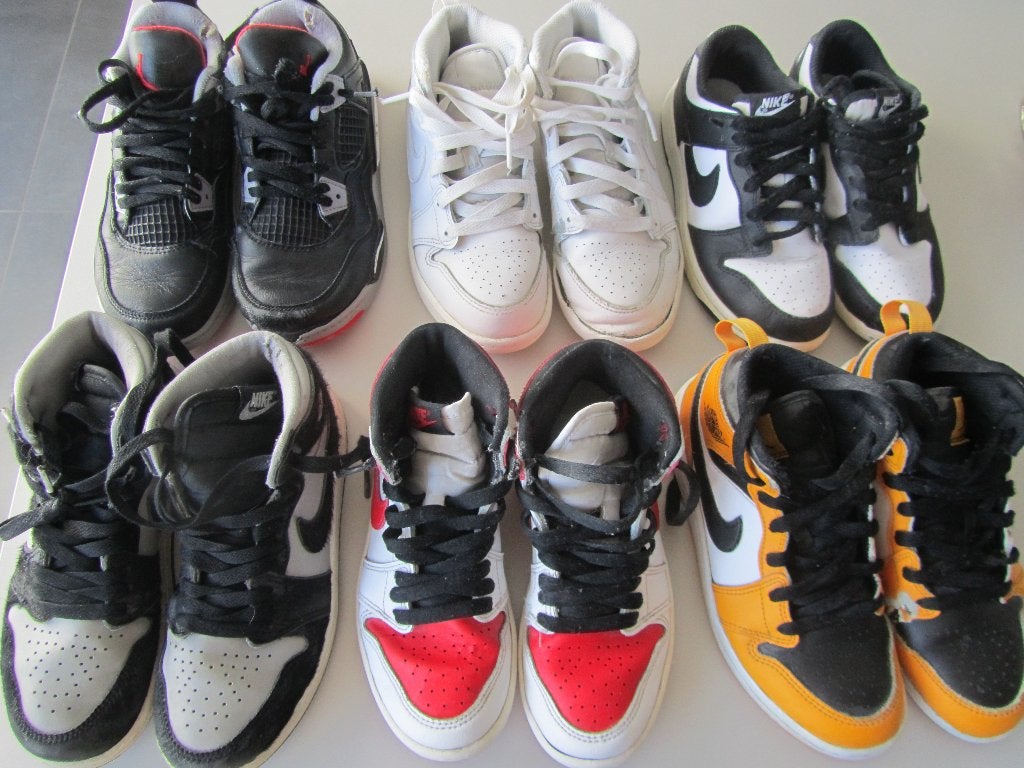 LOT VAN 6 NIKE SNEAKERS (oa Air Jordan), Kinderen en Baby's, NIKE, Gebruikt, Sportschoenen, Ophalen of Verzenden