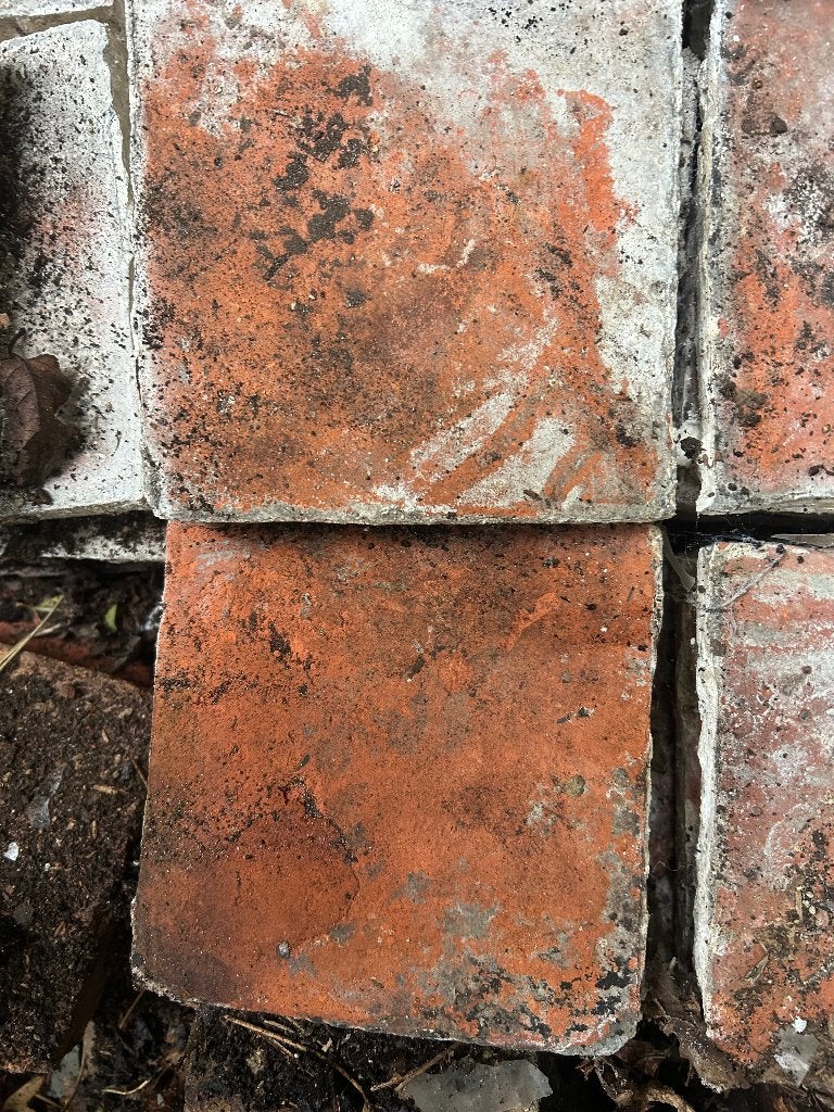 Oude rode kleivloeren 13 cm x 13 cm, 5m2, Ophalen, Gebruikt, Overige materialen
