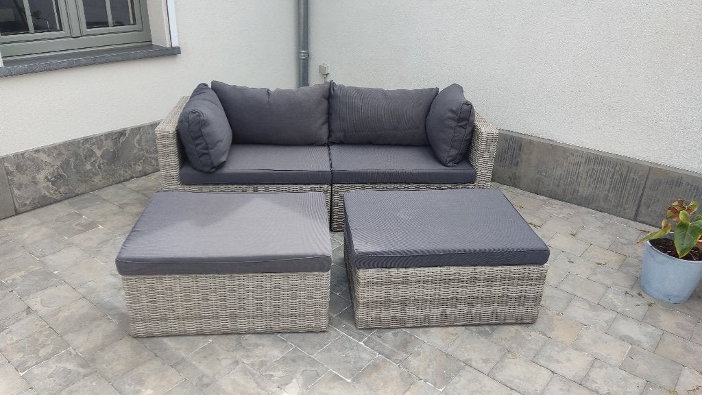 Lounge set, 3 places, Osier, Banque, Enlèvement
