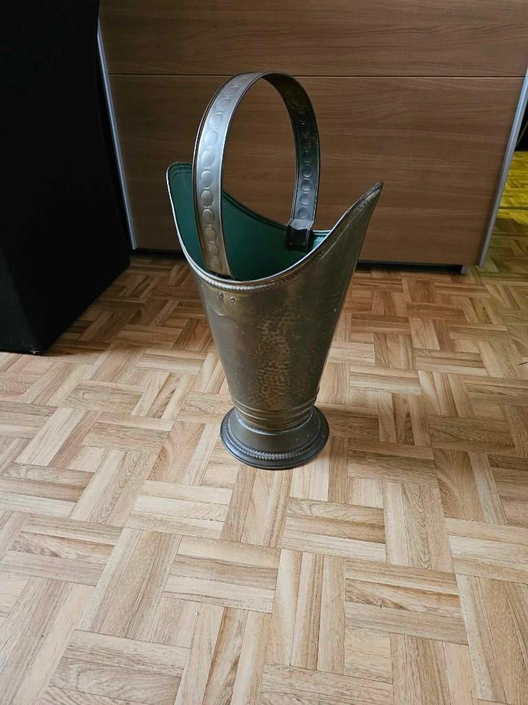 Mooie koperen paraplu bak bekleed van binnen In goede staat, Ophalen, Gebruikt, Metaal