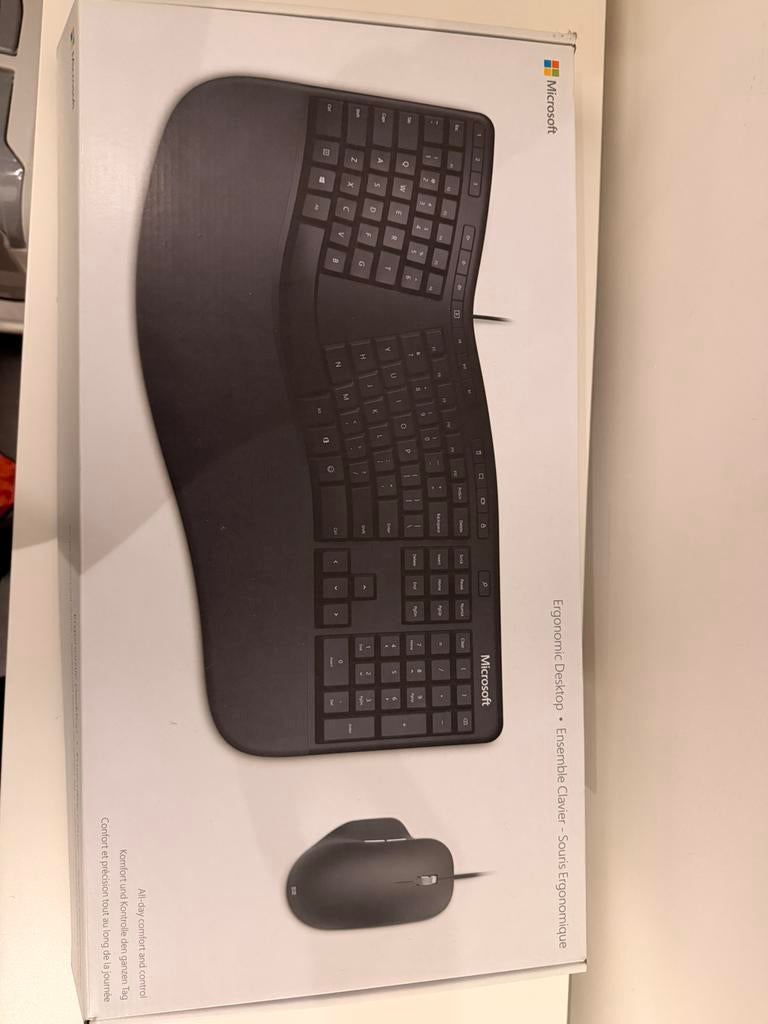 Ordinateur de bureau ergonomique Microsoft, Neuf, Enlèvement ou Envoi, Ensemble clavier et souris, Azerty