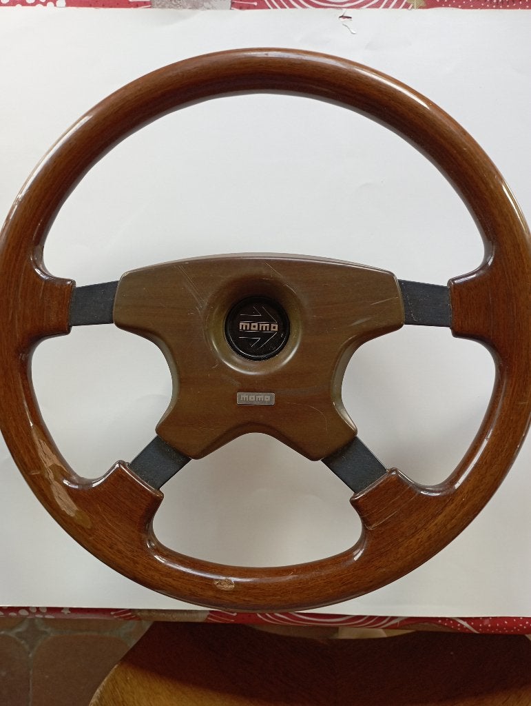 Volant de voiture en bois laqué, pommeau changement de vit, Enlèvement, Utilisé