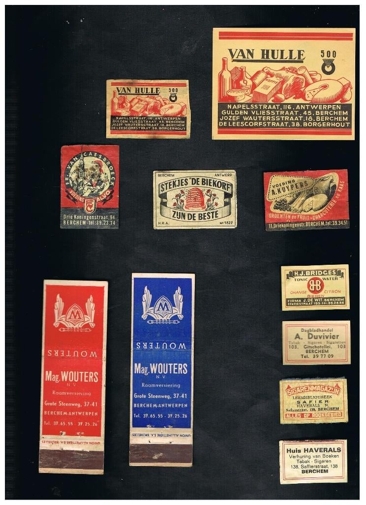 ANCIENNES ÉTIQUETTES BERCHEM, Collections, Envoi, Utilisé, Boîtes ou marques d'allumettes