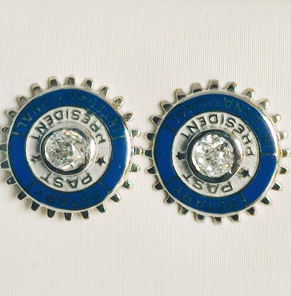 Gouden geëmailleerde oorstekers met diamanten 0,36kt, Handtassen en Accessoires, Ophalen of Verzenden, Zo goed als nieuw, Met edelsteen