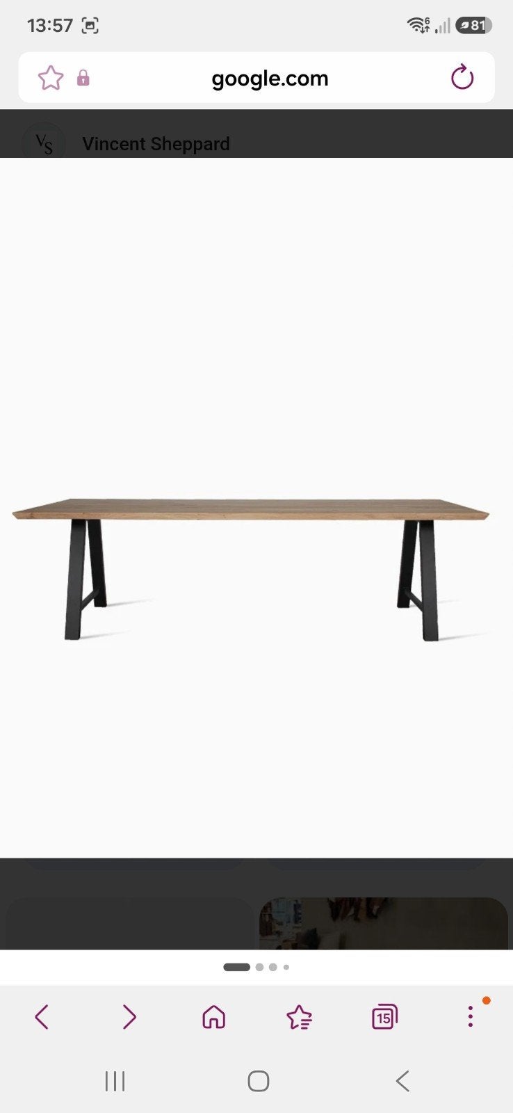 Vincent sheppard tafel, Ophalen