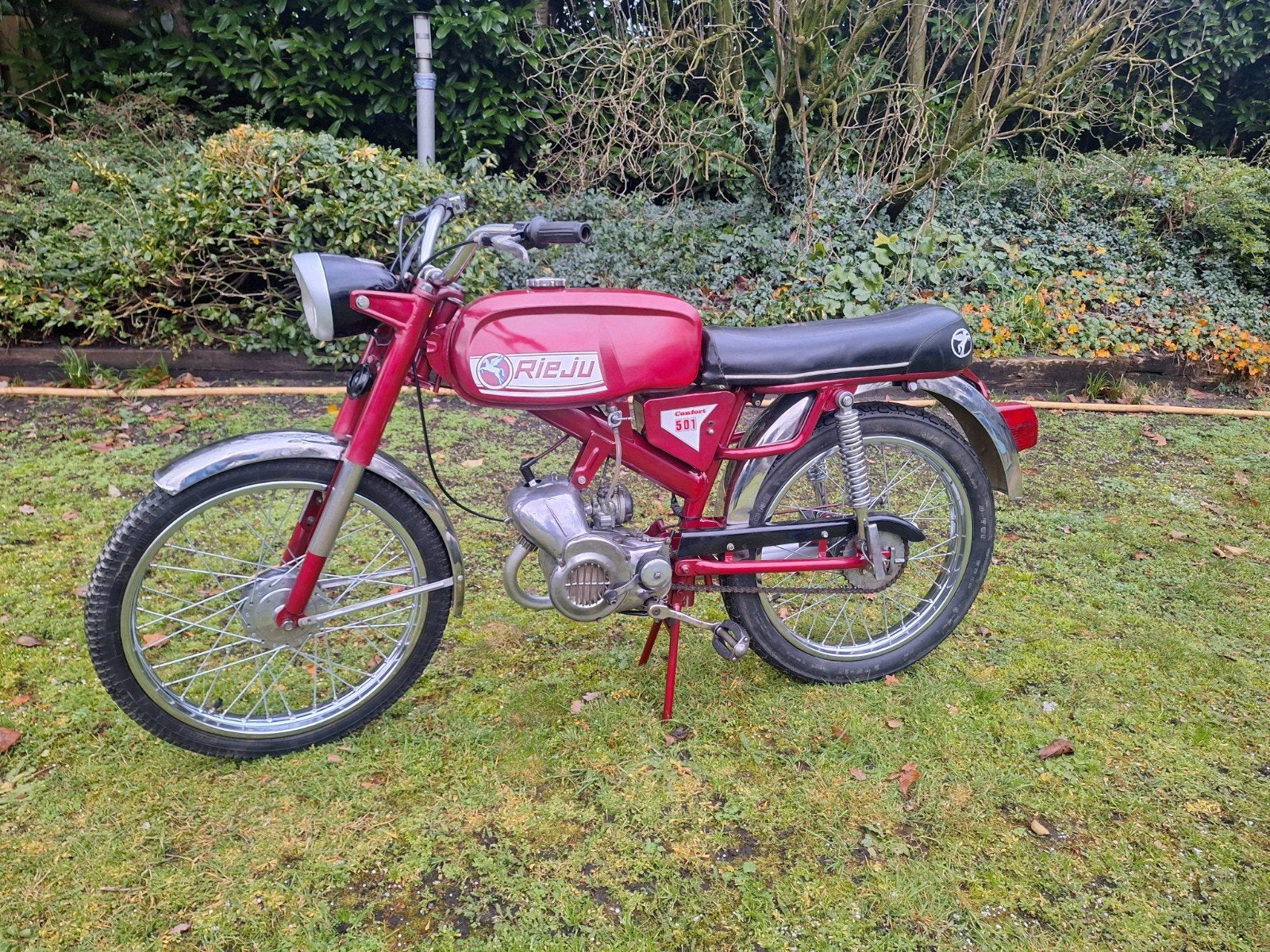 rieju 501 confort oldtimer brommer, Fietsen en Brommers, Ophalen, 50 cc, 3 versnellingen, Klasse B (45 km/u)
