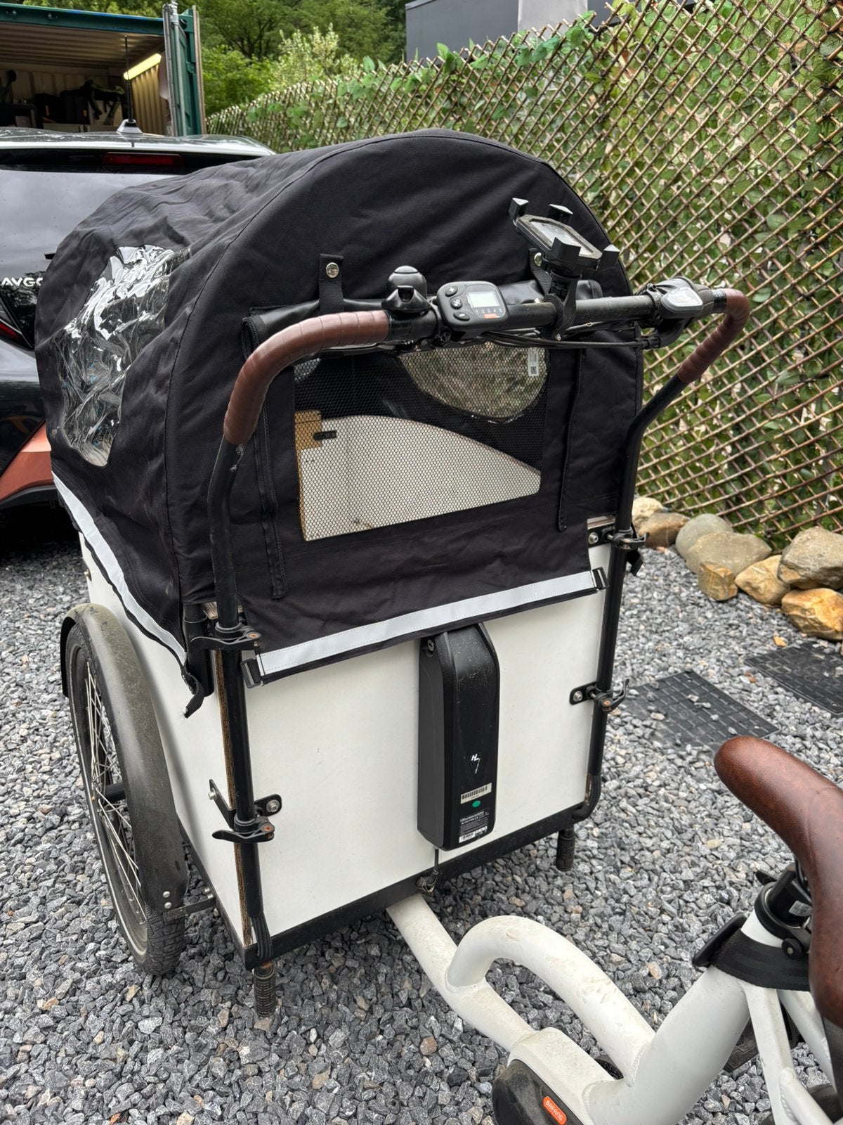 Kidscab elektrische bakfiets met huif, Huif, Zo goed als nieuw, 2 kinderen, Schijfrem