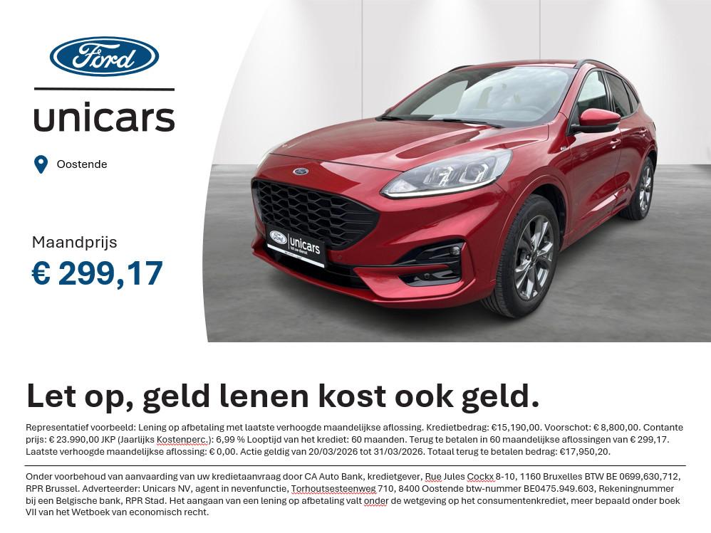 Ford Kuga 1.5i EcoBoost 110kW ST-Line, Voorwielaandrijving, 110 kW, 1564 kg, Bedrijf