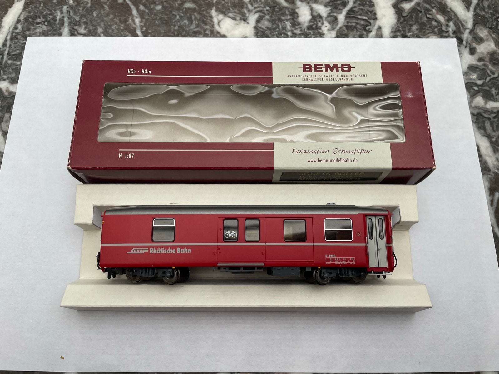 Bemo H0m RhB D 4223 - 3270 153, Autres marques, Enlèvement ou Envoi, Wagon, Courant continu