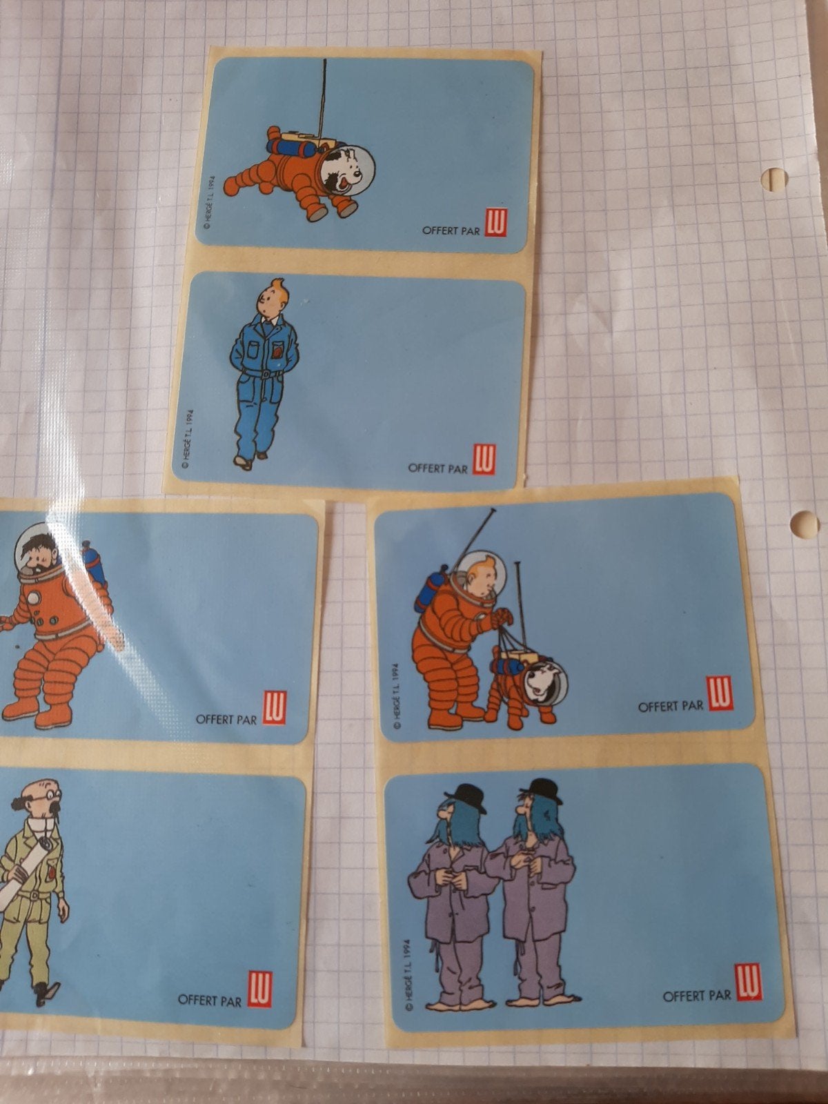 Kuifje 6 stickers mannen op de maan, Verzamelen, Verzenden