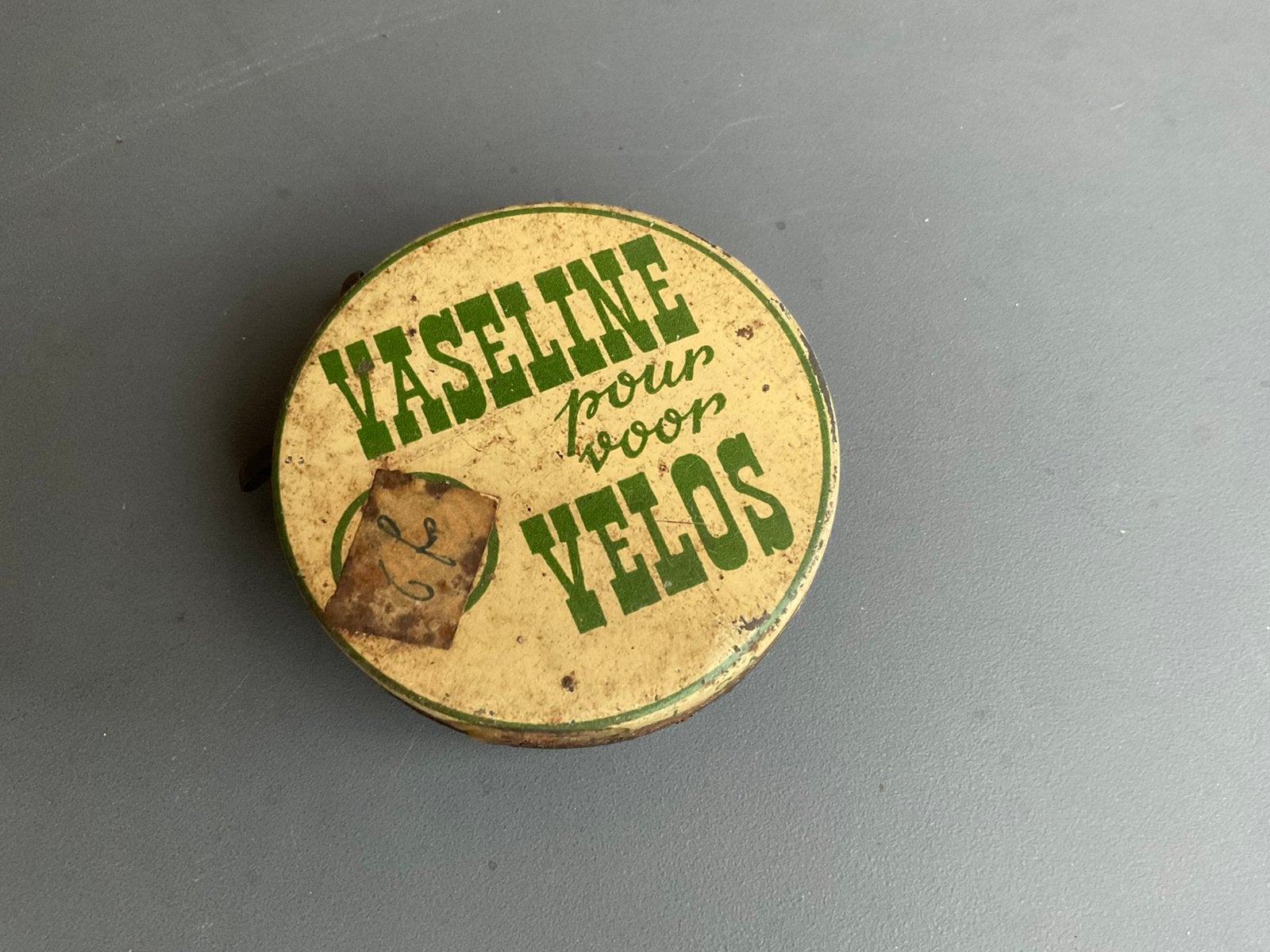 Vintage Blikje Vaseline voor Vélos/ Fietsen Jaren '50 nieuw!, Verzamelen, Ophalen, Overige, Overige merken