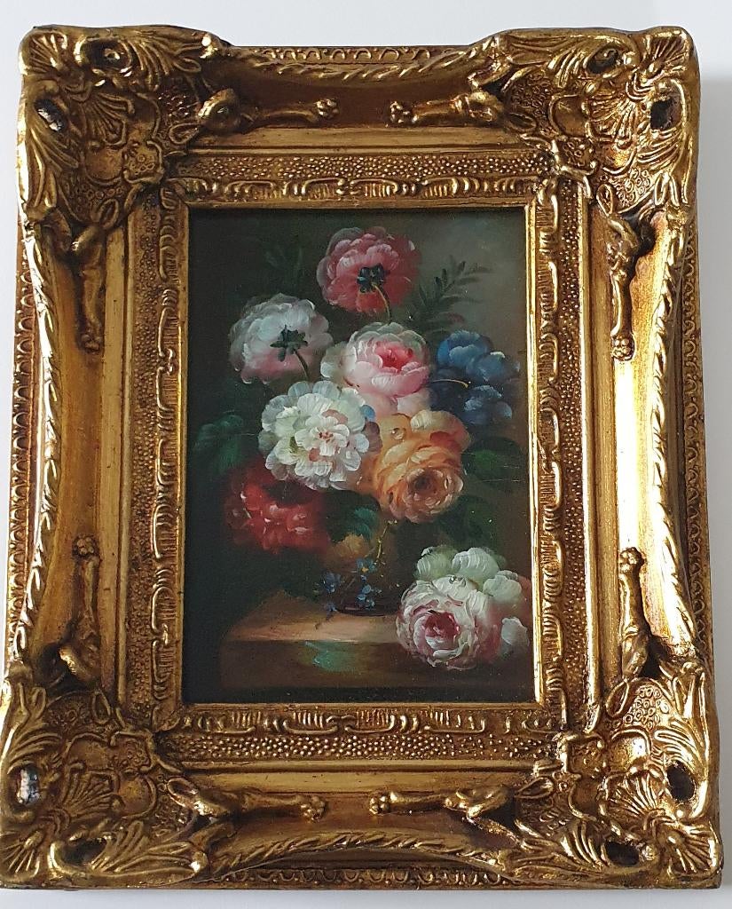 olieverfschilderij van een stilleven met bloemen. Jensen, Ophalen of Verzenden, Gesigneerd, Bloemen