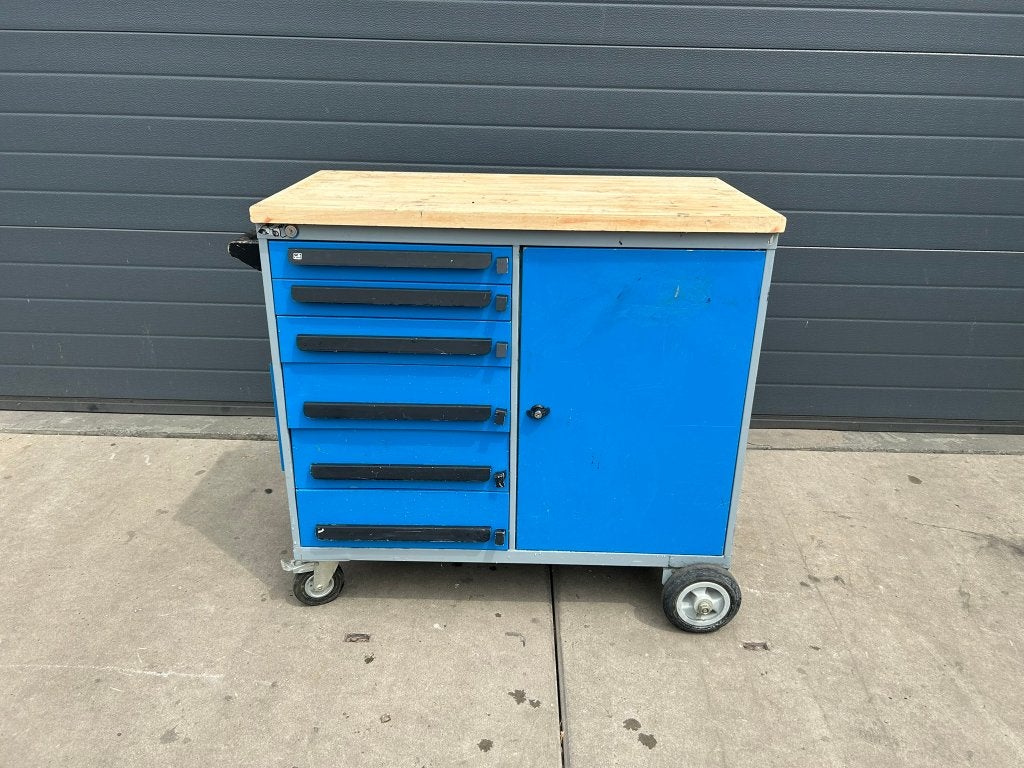gereedschapswagen/gereedschap wagen verrijdbaar met werkblad, Enlèvement, Utilisé