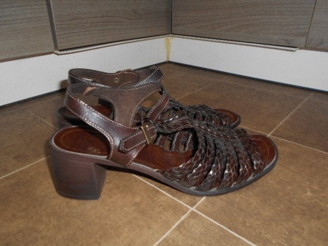 Leder sandalen Trend One / Maat 40, Bruin, Ophalen of Verzenden, Trend One, Zo goed als nieuw