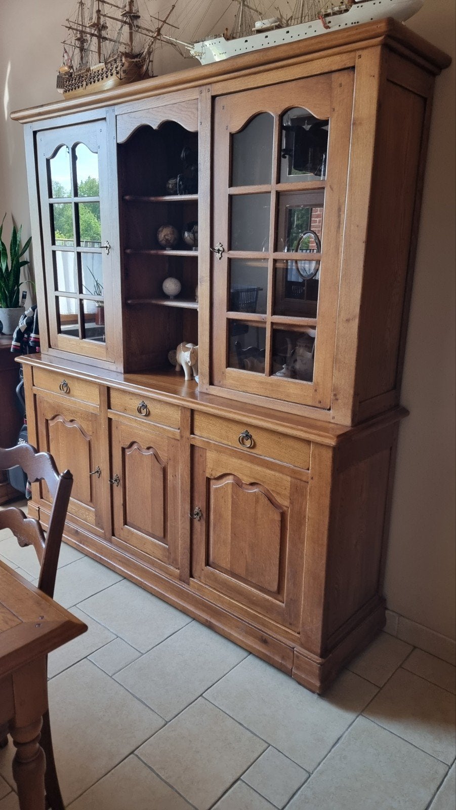 salle à manger en chêne massif, Enlèvement, Utilisé, 6 à 8 chaises