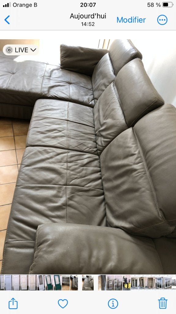 Canapé en cuir, Enlèvement, Utilisé, Cuir