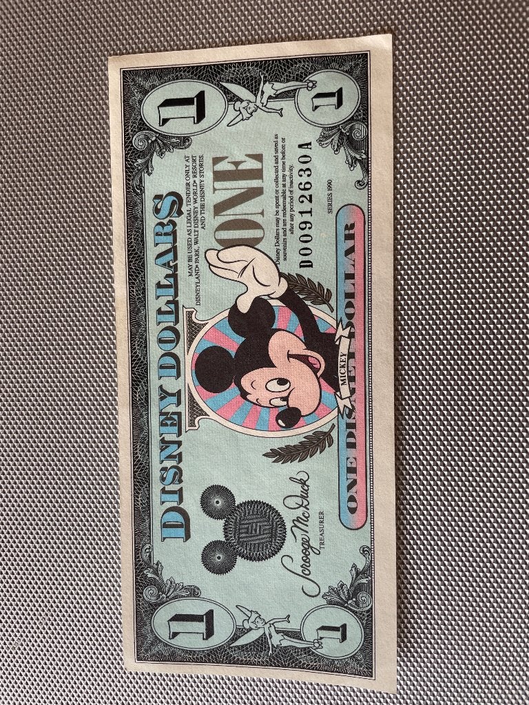 Dollar Disney, Enlèvement ou Envoi, Amérique du Nord, Billets en vrac