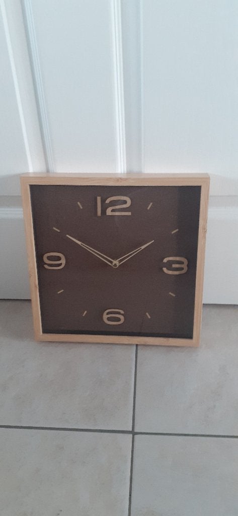 Klok, Ophalen, Wandklok, Bruin, Analoog