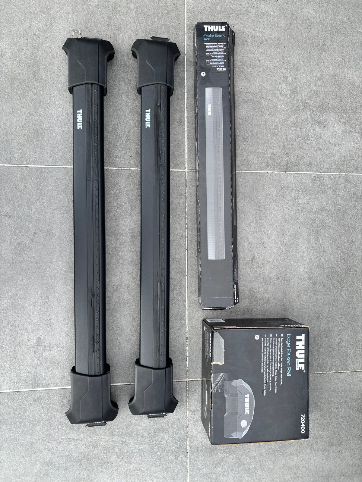 Thule dakdrager Edge Raised Rail + WingBar Edge 77, Autos : Divers, Porte-bagages, Comme neuf, Enlèvement