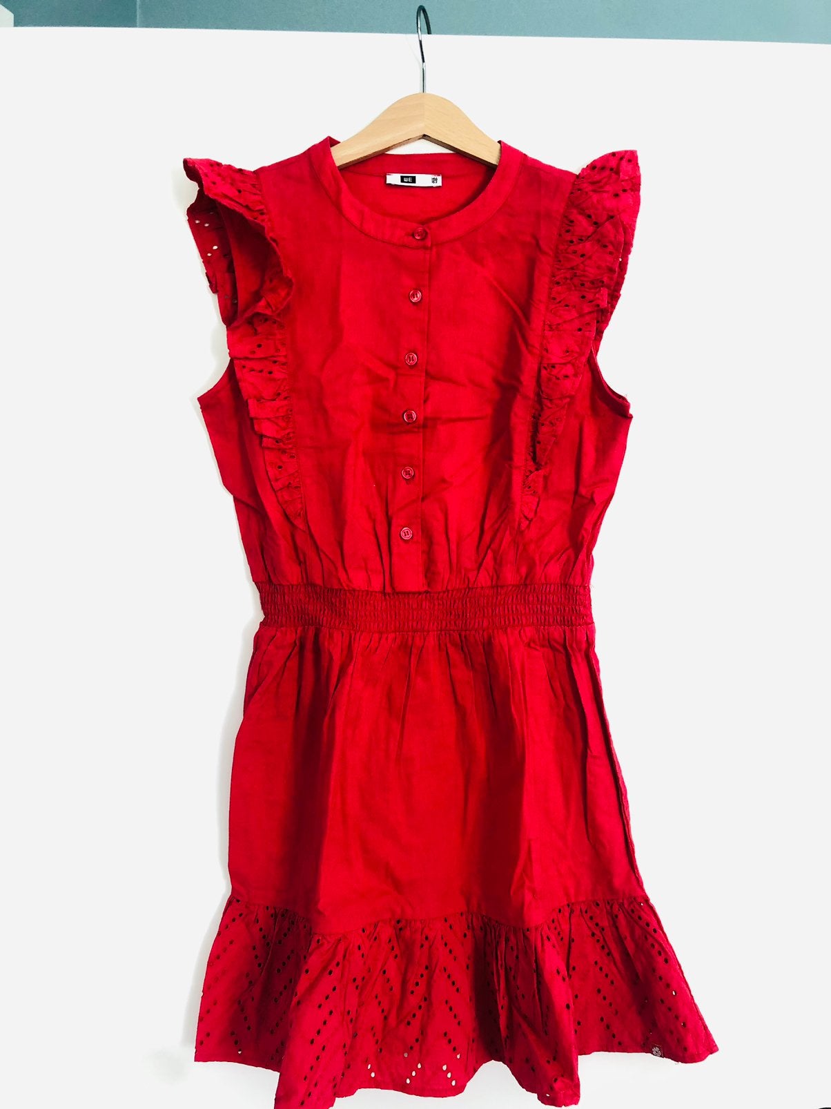 Tof rood WE jurkje. ZGAN Maat 146/152, Kinderen en Baby's, Kinderkleding | Maat 146, Verzenden, Zo goed als nieuw, Meisje, Jurk of Rok