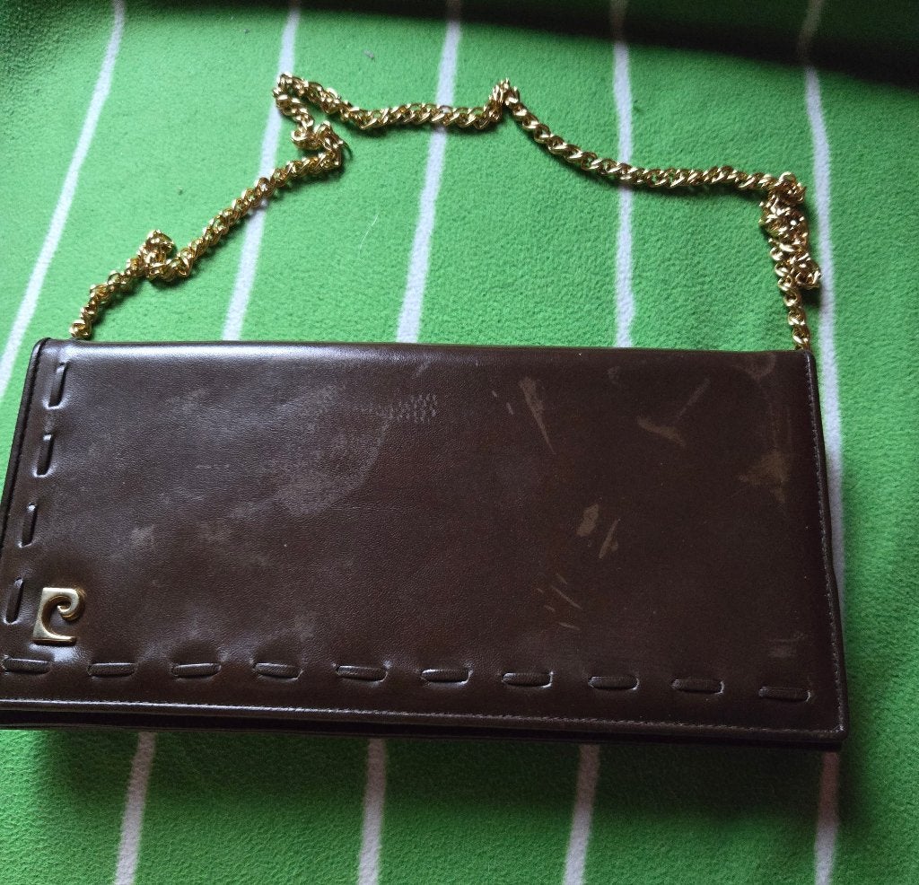 Clutch handtas retro, Ophalen of Verzenden, Gebruikt, Bruin, Avondtasje