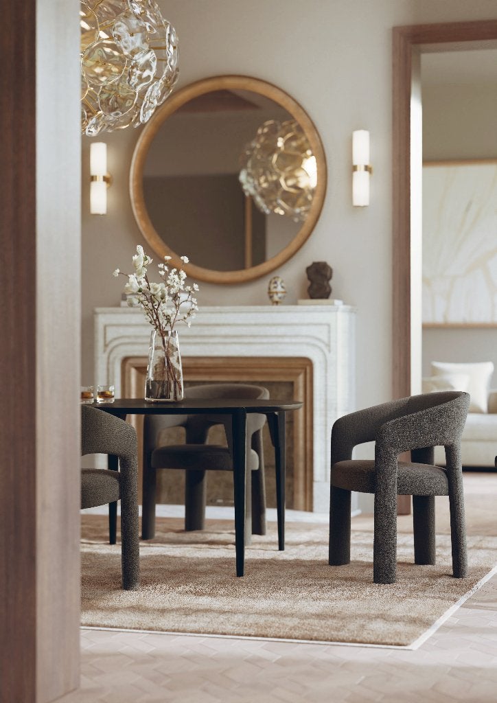 Eetkamerstoel 2 st. Danform Splendor stof Major Brown -60%, Huis en Inrichting, Ophalen, Twee, Bruin, Nieuw