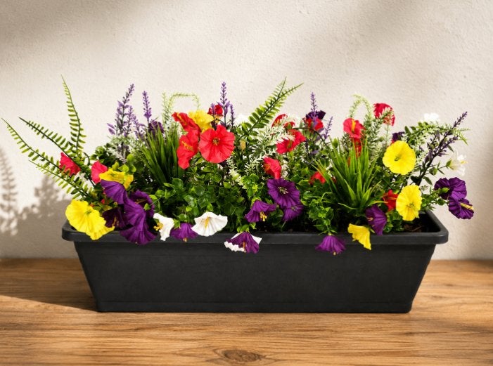 goed gevulde balkonboxen met kunstbloemen, Verzenden, Kunstbloem, Nieuw, Kunststof