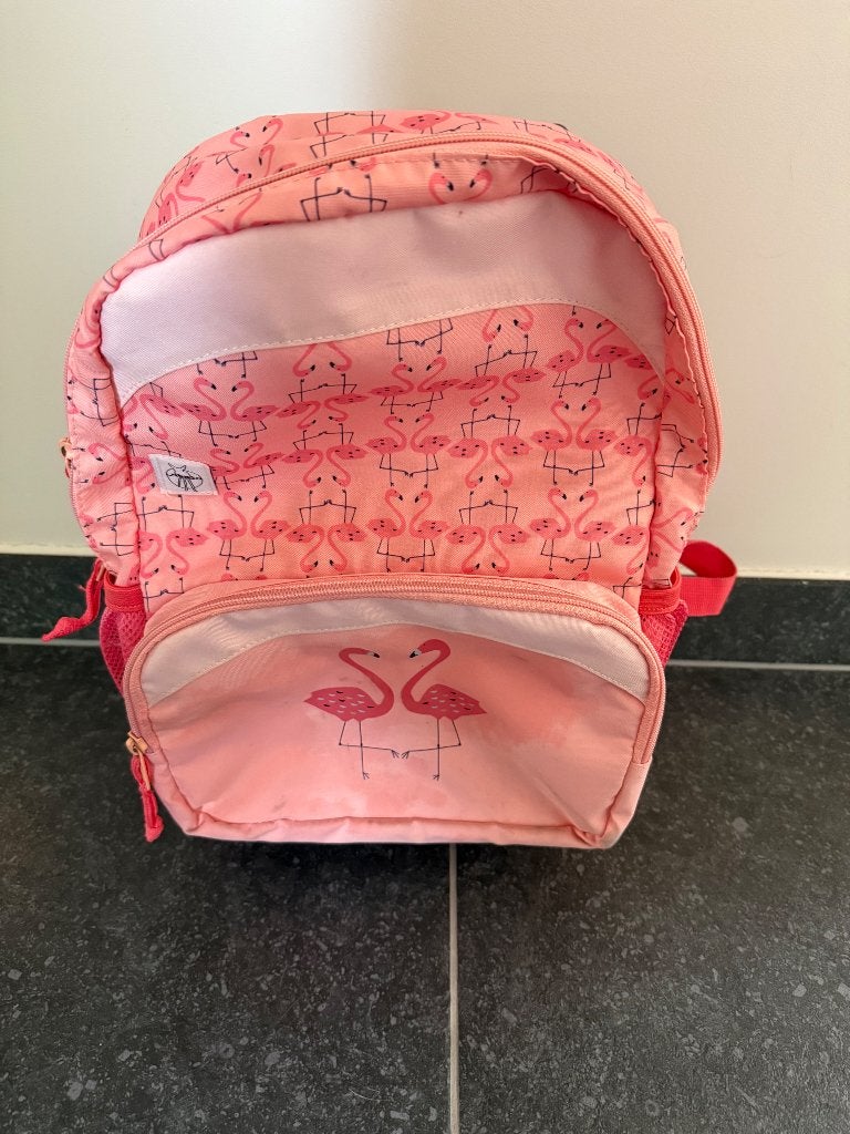 Trolley met flamingo, Ophalen, Zo goed als nieuw, Oranje, Wieltjes