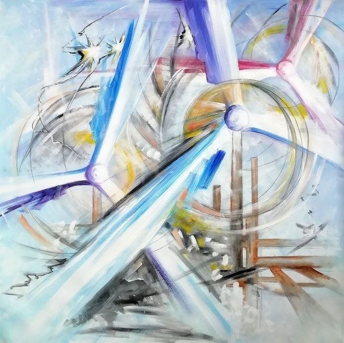 " Hijos del Viento " Acrylschilderij uit 2010 van Oleg Shovk, Ophalen of Verzenden, Gesigneerd, Acrylverf, Overig onderwerp
