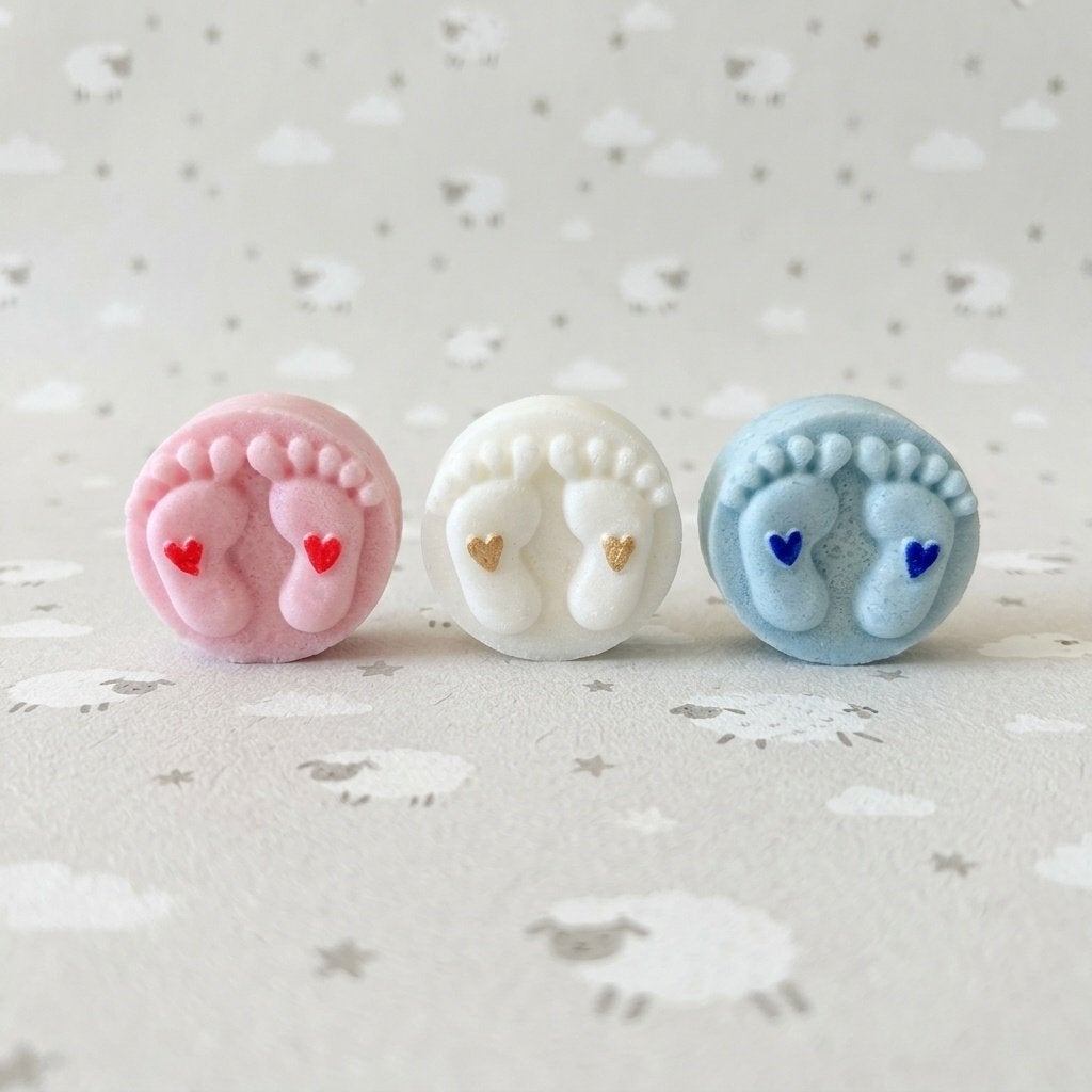 Fondants (bougies) Pieds à offrir pour naissance, baptême, Enlèvement ou Envoi, Neuf, Cadeau d'accouchement