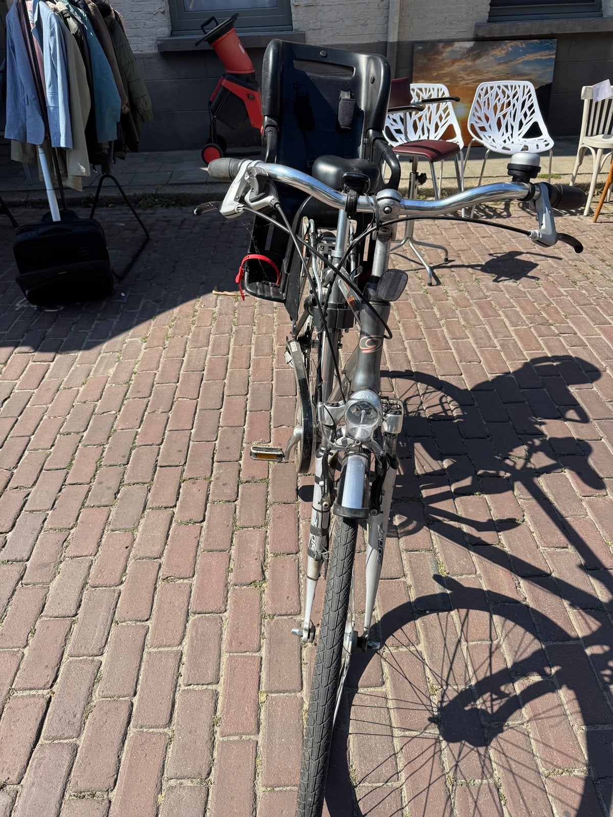 Oxford herenfiets met Römer kinderstoel, Fietsen en Brommers, Ophalen, Zo goed als nieuw