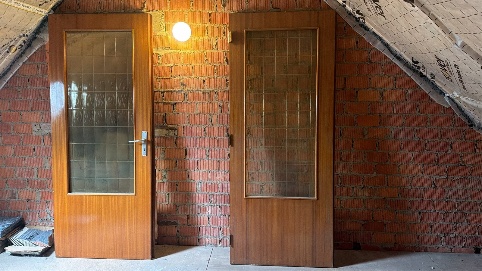 4 enkele Binnendeuren en 1 dubbele deur met glas, Doe-het-zelf en Bouw, Ophalen, Gebruikt