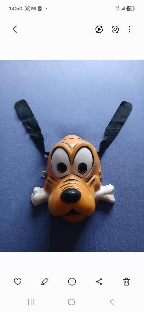 Disney Pluto Cesar carnavalsmasker, Ophalen of Verzenden, Goofy of Pluto, Gebruikt