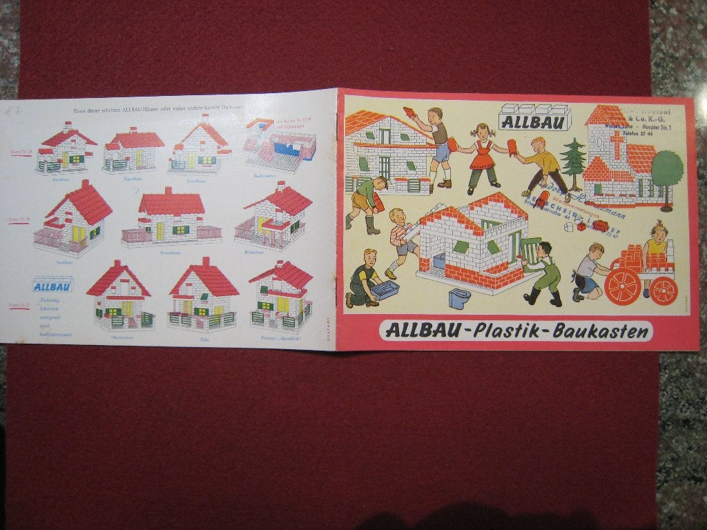 Vintage Bouwstenen Allbau Speelgoedfolder, Kinderen en Baby's, Verzenden, Zo goed als nieuw, Overige merken