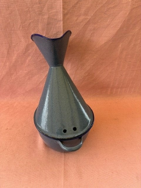 Emaille blauw-grijze inhalator., Ophalen of Verzenden