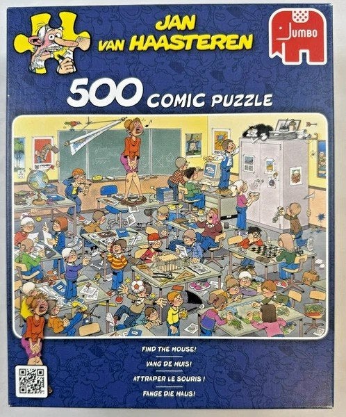 Jan van Haasteren Puzzel 500 st. vang de Muis compleet, Verzenden, 500 t/m 1500 stukjes, Zo goed als nieuw, Legpuzzel
